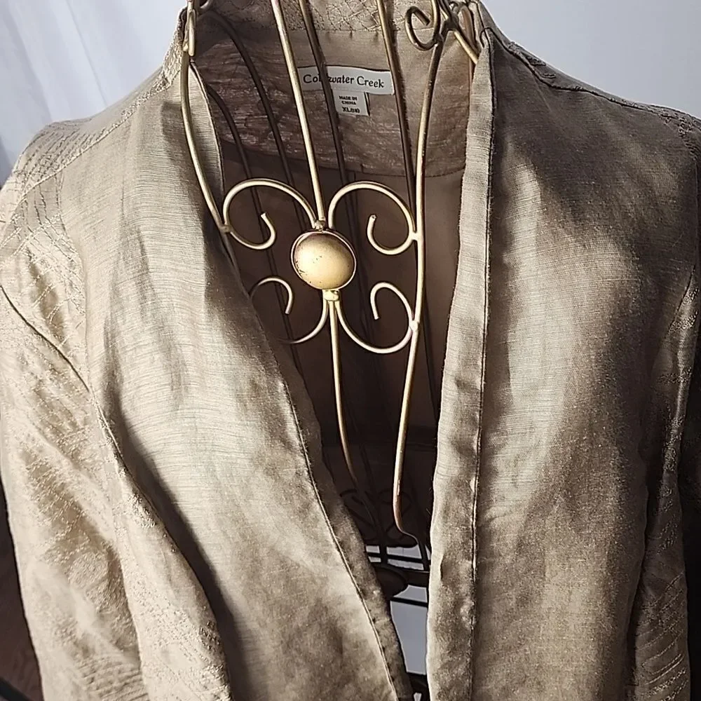 Linen Blend Neutral Lightweight Blazer Jacket Size XL